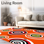 Bold Orange Concentric Circles Rug