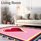 Crimson Heart Pink With BORDER Rug