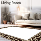 Brown and Cream Art Nouveau Vine Rug