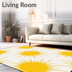 Yellow Sun Burst All Over Rug