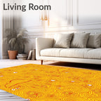 Whimsical Yellow Mushroom Floral Eyes Rug
