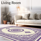 Ornate Purple Medallion Centerpiece Rug