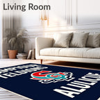 Navy Red Turquoise Emblem Rug