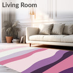 Soft Pink Purple Wavy Bands Rug