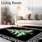 Festive Christmas Tree Star Laurel Border Rug