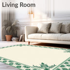 Emerald Green Traditional Scroll Border Rug