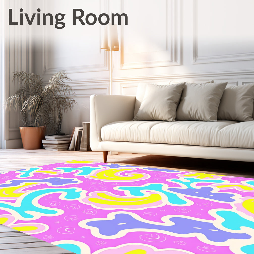 Rad Vibrant Pink Abstract Flow Rug
