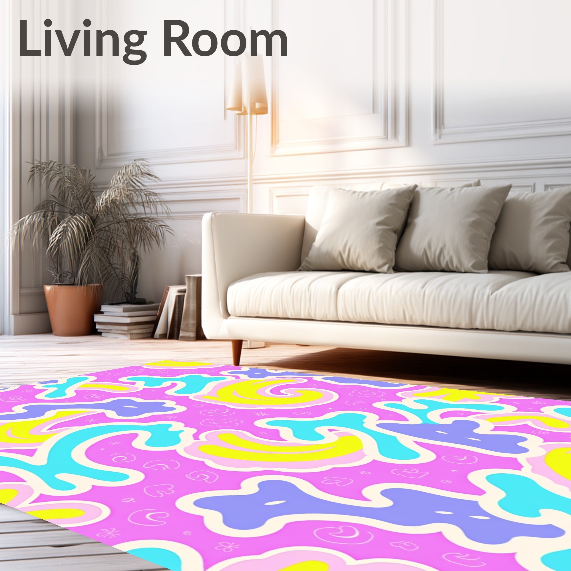 Rad Vibrant Pink Abstract Flow Rug