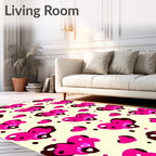 Hot Pink Layered Heart Scatter Rug