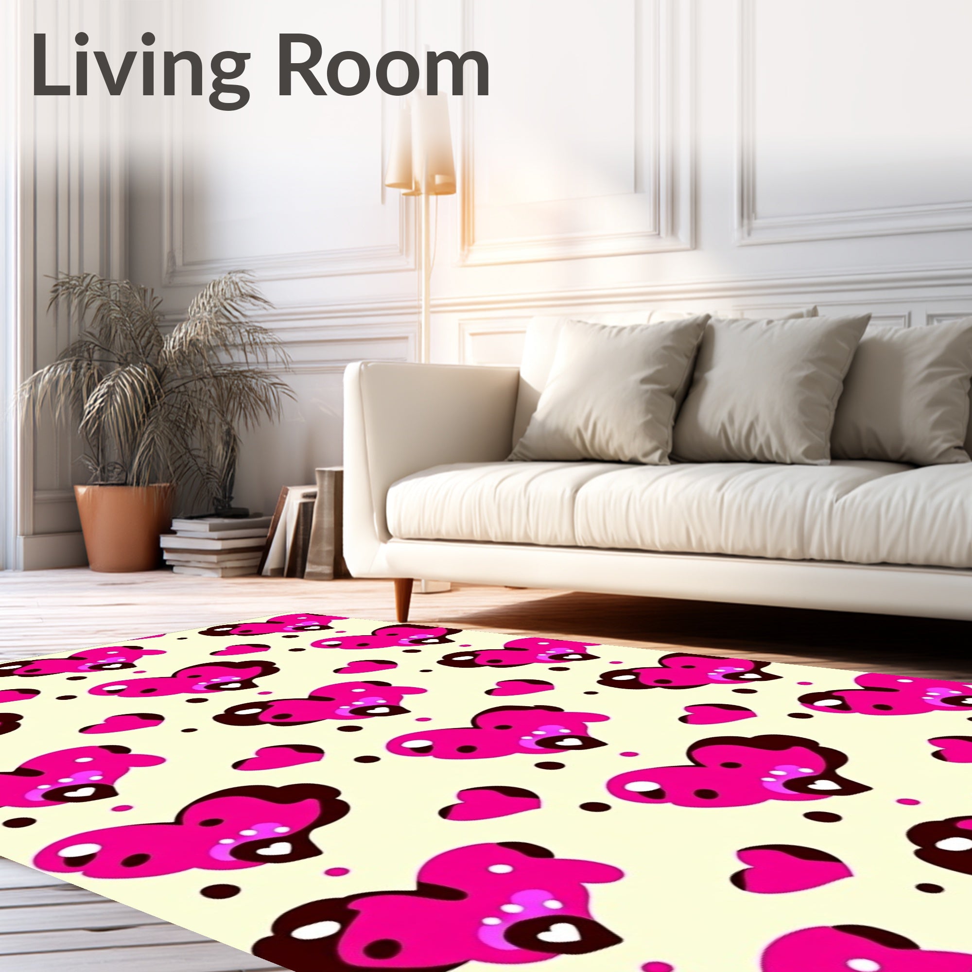 Hot Pink Layered Heart Scatter Rug