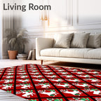 Red Diamond White Reindeer Holly Rug
