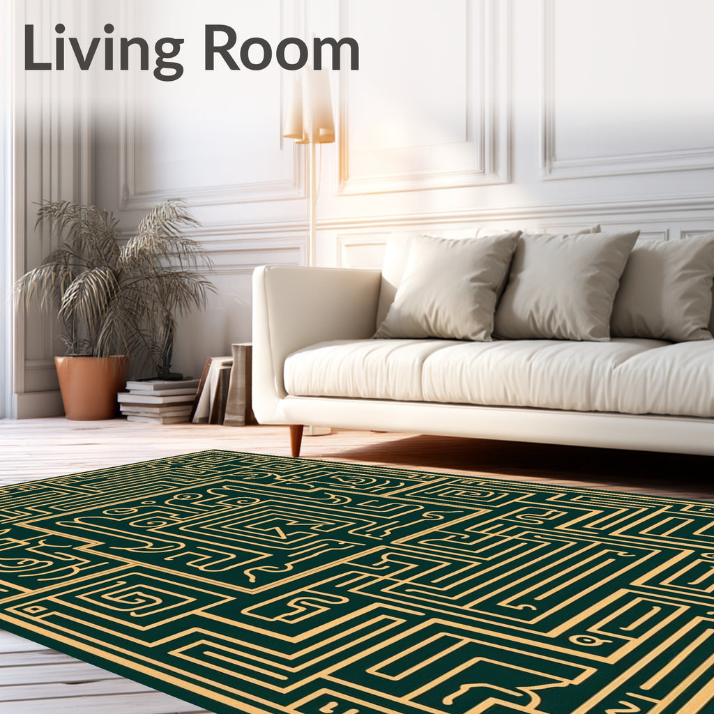 Ancient Gold Forest Labyrinth Rug