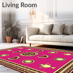 Crimson Laurel Award Trophy Medallion Rug