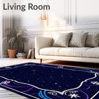 Celestial Night Sky Moon Swirl Rug