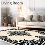 Black Ivory Baroque Medallion Rug