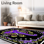 Vibrant Purple Elephant Tribal Ornament Rug