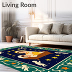 Natal Scene With Angels And Stars Rug