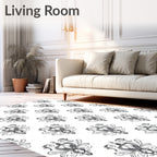 Ornate Gray Scrollwork Medallion Repeat Rug