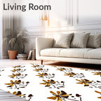 Gold Amber Festive Bell Repeating Pattern Rug