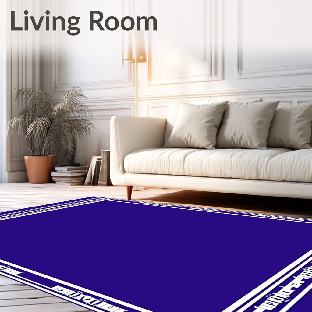 Deep Indigo White Frame Accents Rug
