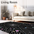 Starry Nightburst Abstract Floral Rug