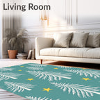 White Pine Stars Tealground Rug