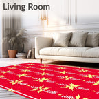 Red Yellow Abstract Vertical Column Rug