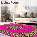Golden Sunflower Inlay Frame Rug