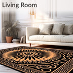 Orange Sunburst Mandala Medallion Rug
