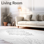 Gray Floral Medallion Mandala Rug