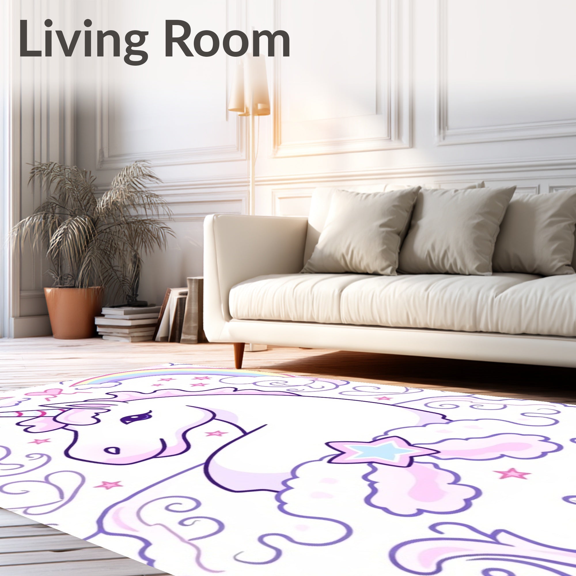 Pastel Rainbow Unicorn Cloud Dream Rug