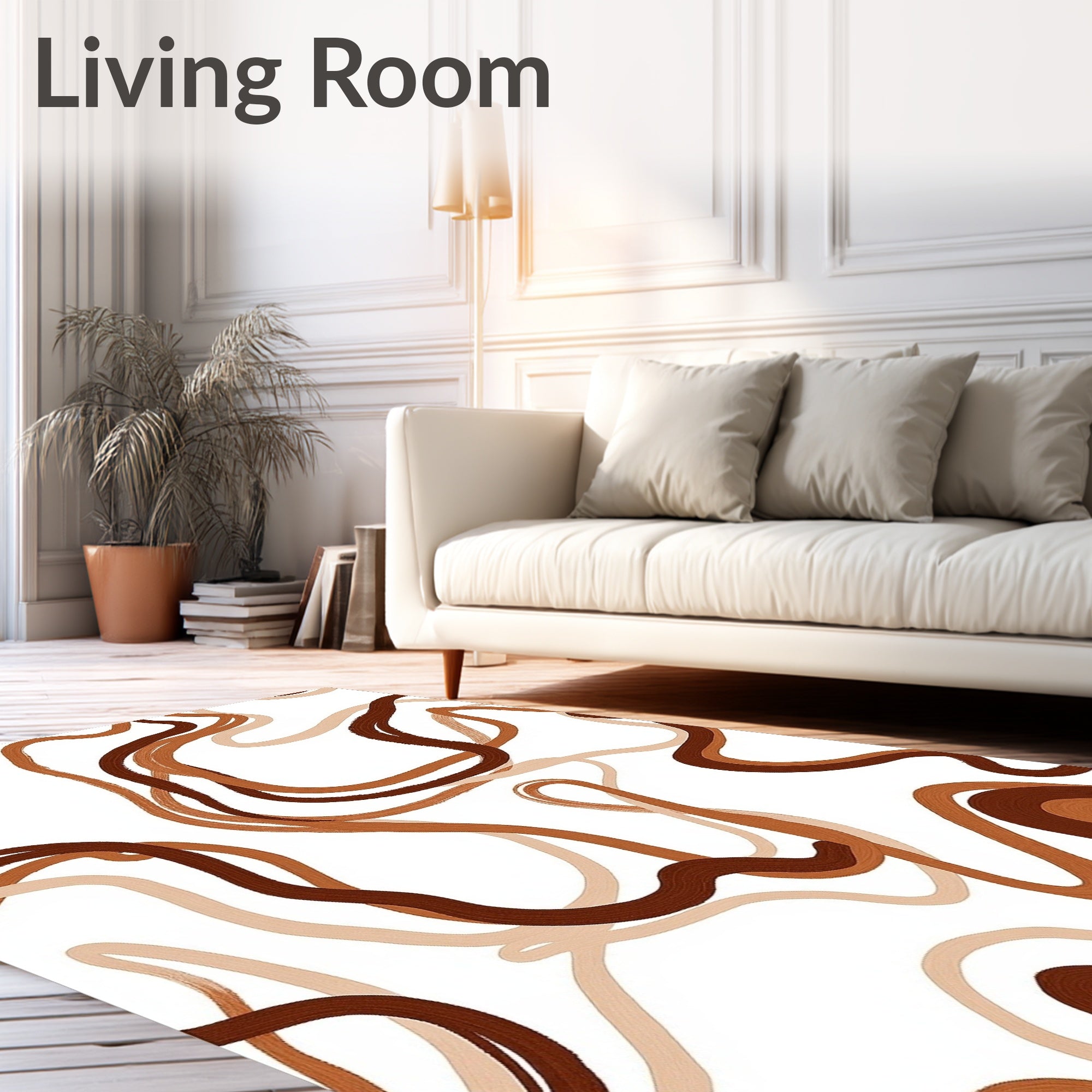 Earthy Tone Abstract Swirls Rug
