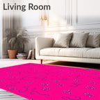 Hot Pink Floral Swirl Rug