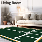 Dark Green Field Lines Rug