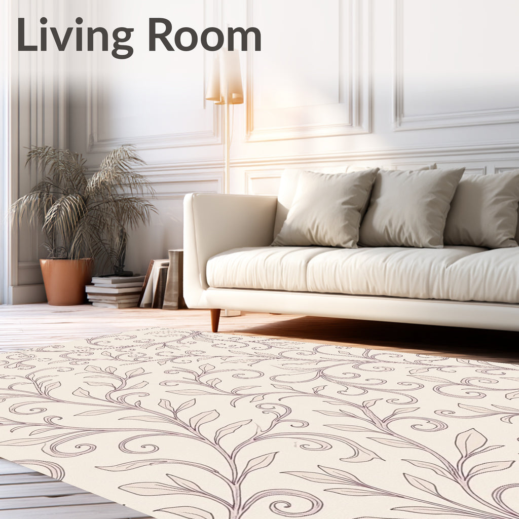 Victorian Mauve Vine Scroll Rug
