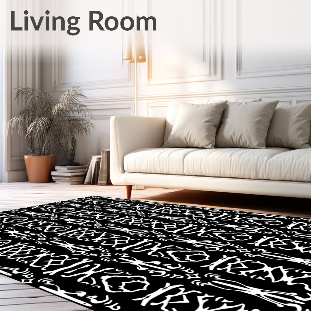 Classic White Tribal Geometric Rug
