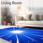 Radiant Blue Starburst Celestial Rug