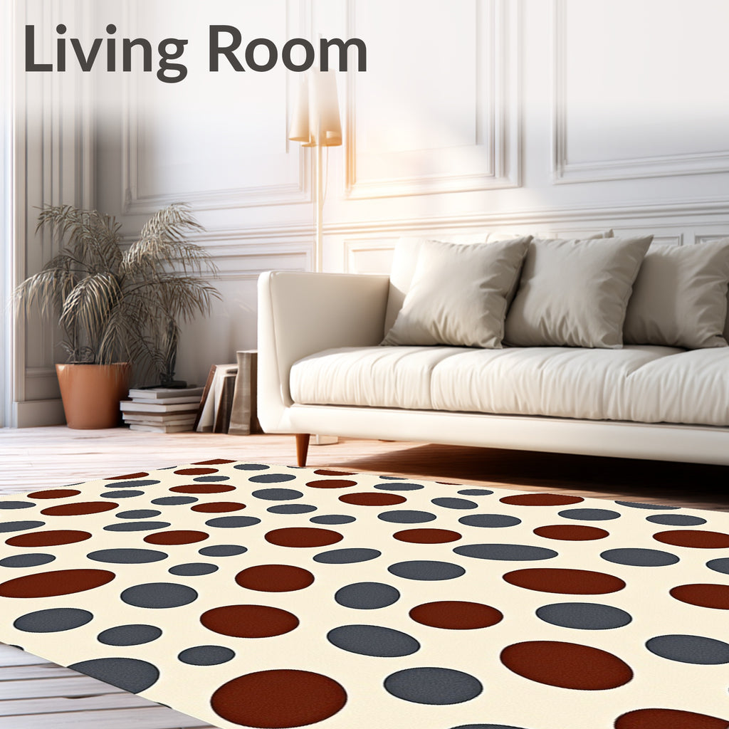 Terracotta And Slate Oval Scatter Rug