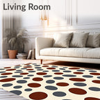 Terracotta And Slate Oval Scatter Rug