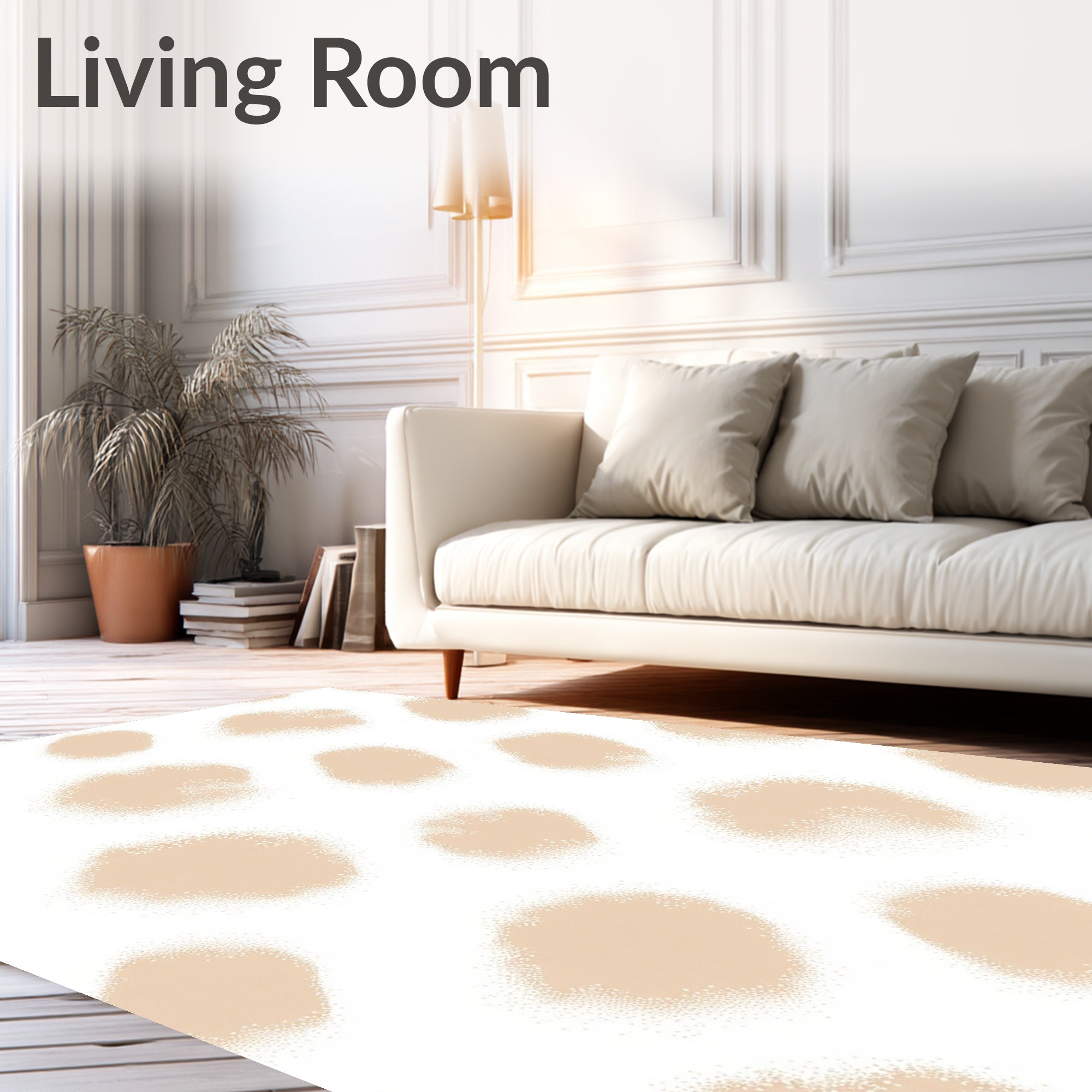Neutral Speckled Abstract Spots Rug