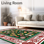 Festive Candy Cane Cookie Swirl Border Rug