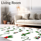 Christmas Green Sleigh and Car Collection Rug