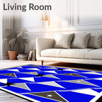 Bold Blue Bunting Star Flags Rug