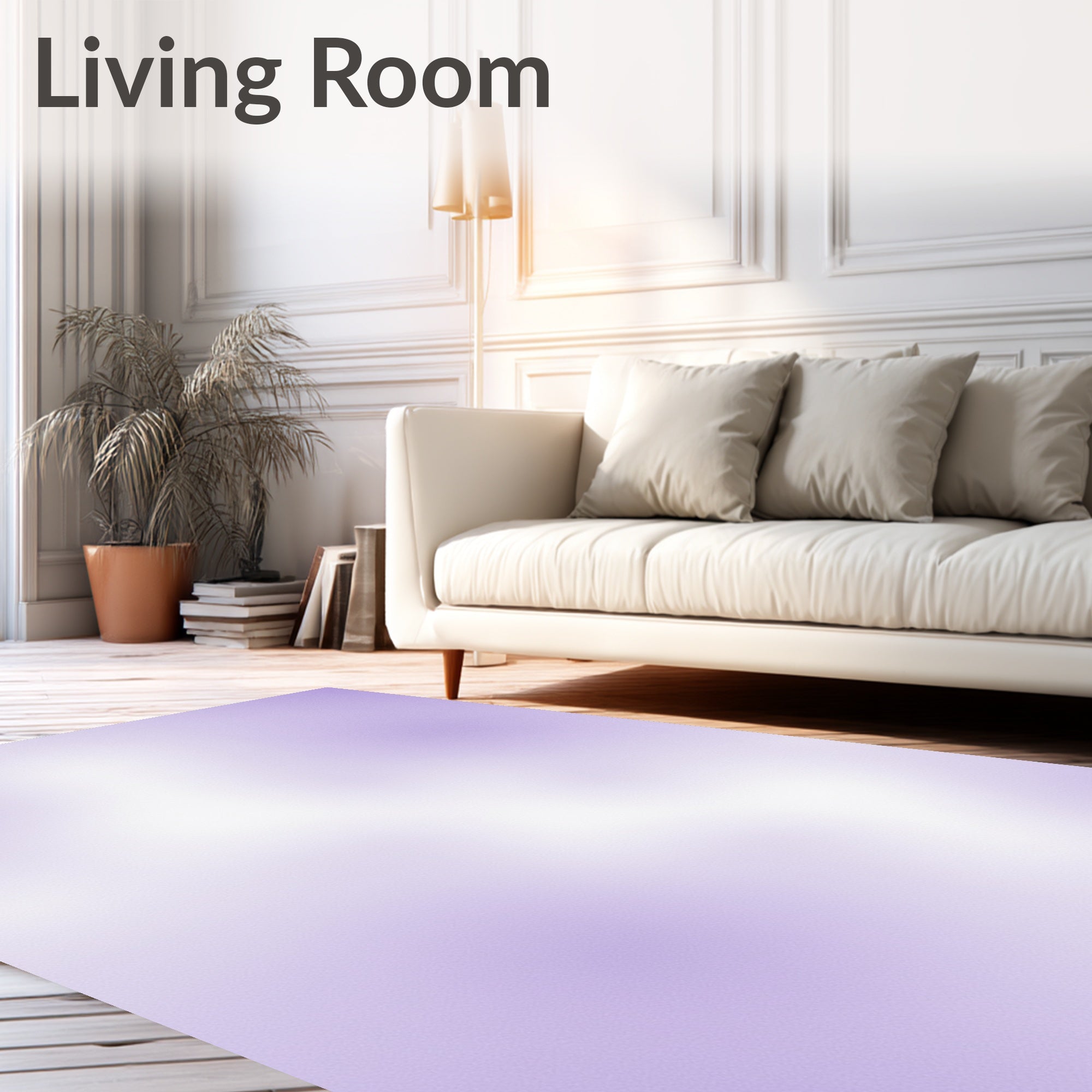 Soft Lavender Cloud Abstract Rug