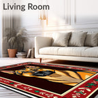German Shepherd Portrait Festive Border Rug