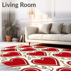 Red Heart Vine Whimsical Garden Rug