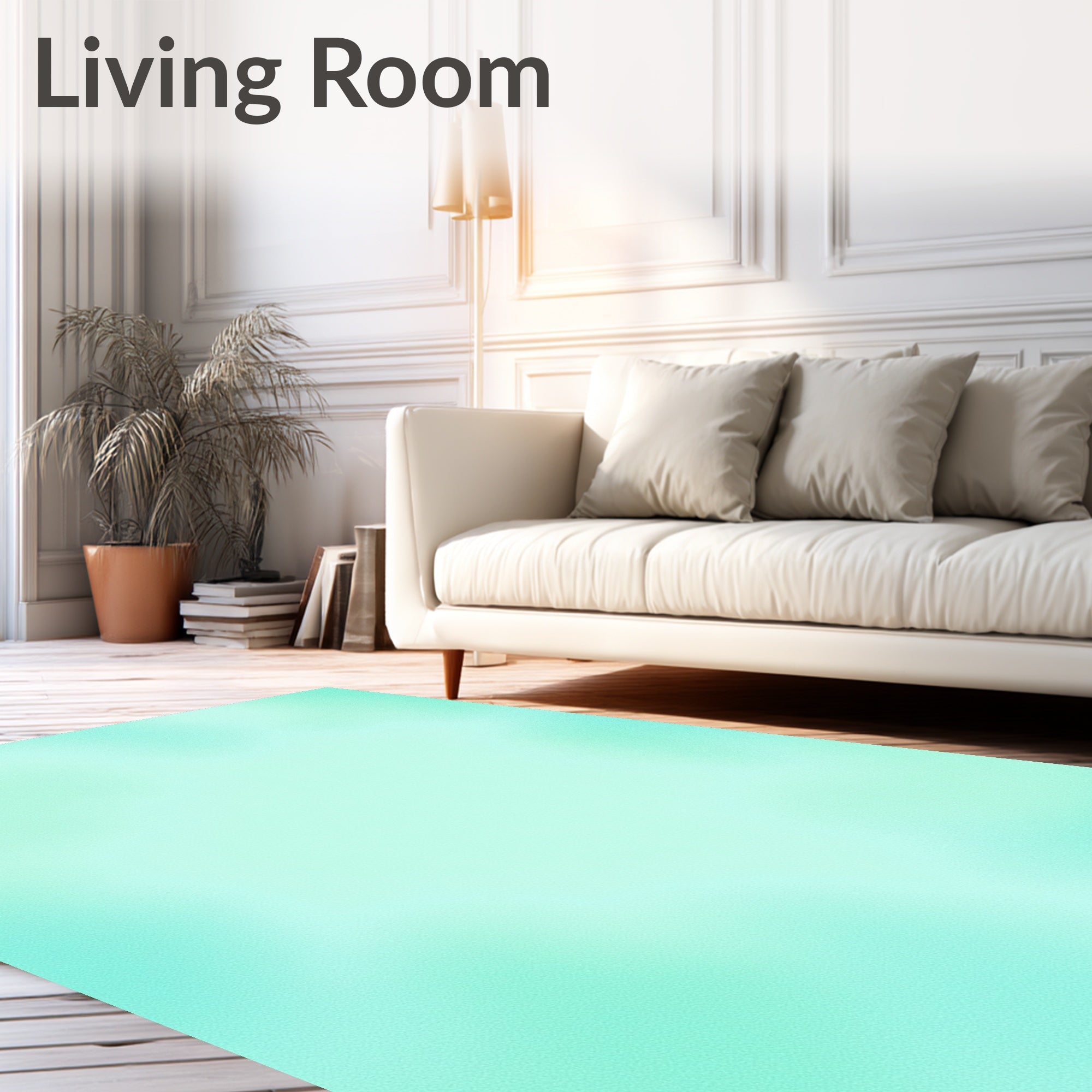 Gentle Aqua Smooth Gradient Rug