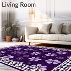 Amethyst Floral Scatter Border Rug