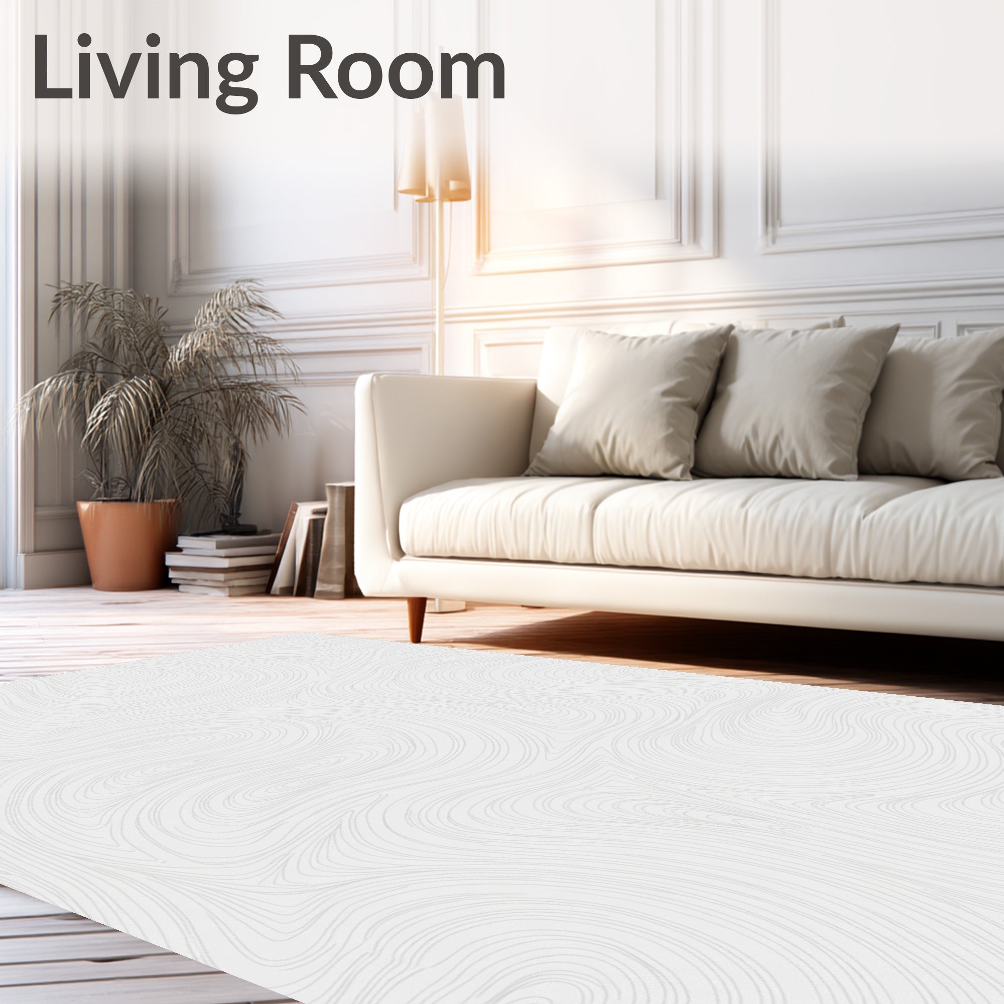 Subtle Gray Swirl Topographic Lines Rug