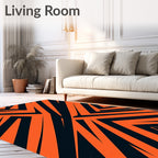 Bold Orange Jagged Lines Rug